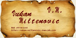 Vukan Miltenović vizit kartica